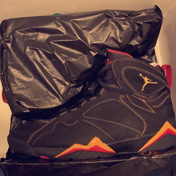 jordan retro 7 black and orange